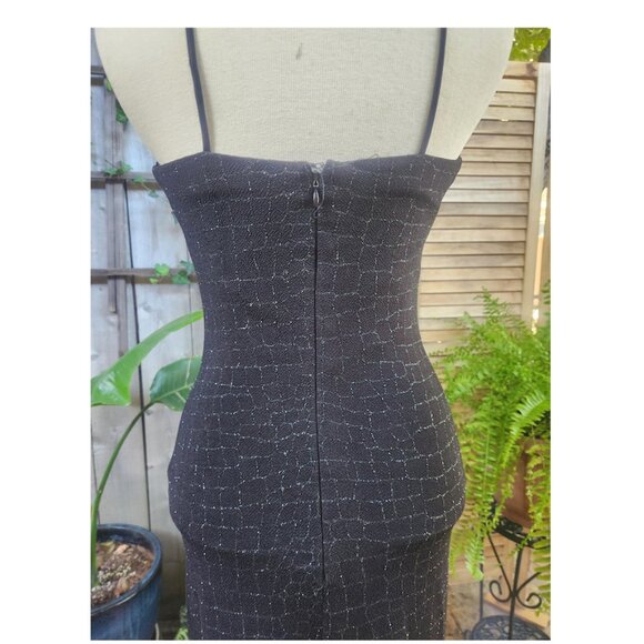 Cache Vintage Early 2000's Long Fitted Black Sparkle Dress - Picture 3 of 8